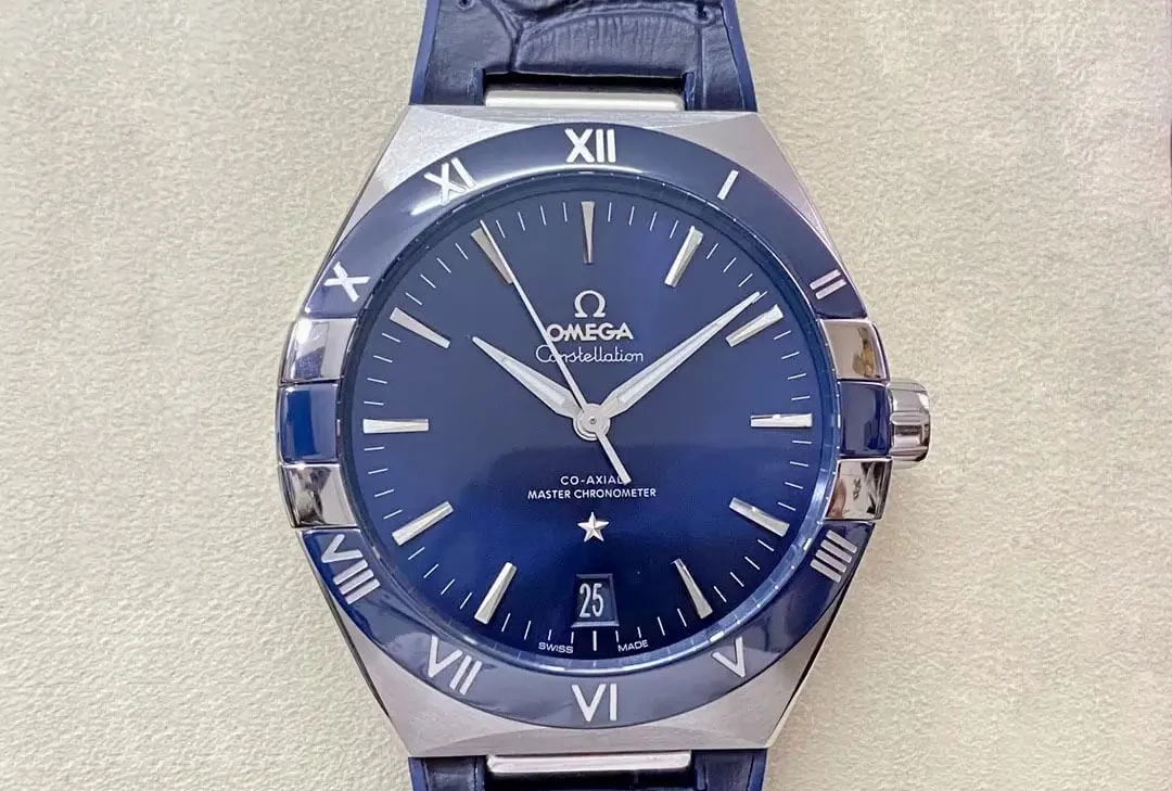 SBF Omega Constellation 131.33.41.21.03.001 VS Factory 1:1 Best Edition Replica Watch Blue Leather Strap
